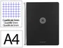 Antartik Cuaderno Espiral A4 Micro Tapa Foam 120 Hojas 90g Cuadrícula 5mm Negro con 5 Bandas y 4 Taladros