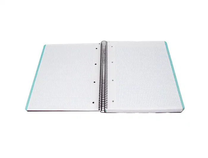 Antartik Cuaderno Espiral A4 Micro Tapa Foam 120 Hojas 90g Cuadrícula 5mm Negro con 5 Bandas y 4 Taladros