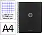 Antartik Cuaderno Espiral A4 Micro Tapa Foam 120 Hojas 90g Cuadrícula 5mm Negro con 5 Bandas y 4 Taladros
