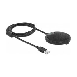 DeLOCK Micrófono de condensador USB omnidireccional para conferencias Negro