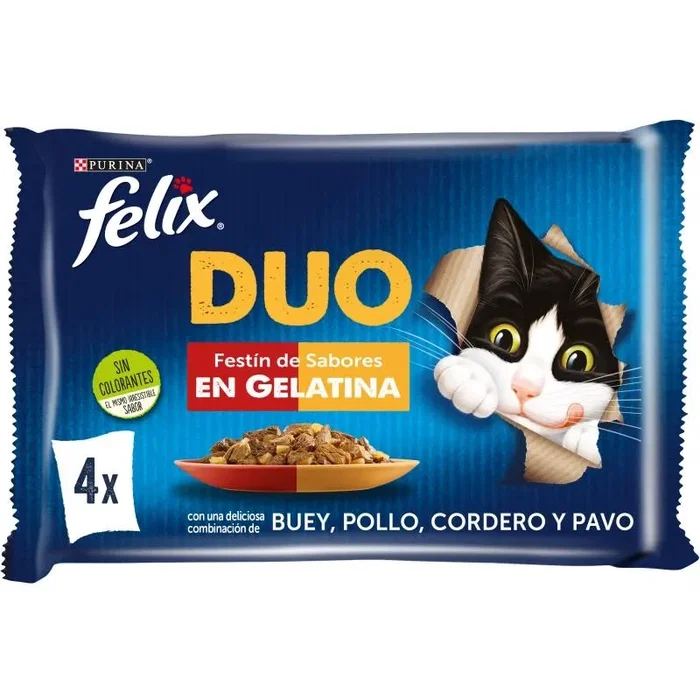 Purina FELIX Fantastic Duo Sabores 12 Packs (4x85g)
