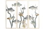 DKD Home Decor Set de 3 Piezas de Decoración de Pared en Metal Azul y Dorado Marino