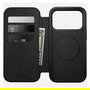 Nomad Modern Leather Folio para iPhone 17 Pro - Funda tipo libro con MagSafe, 3 bolsillos para tarjetas, Negro