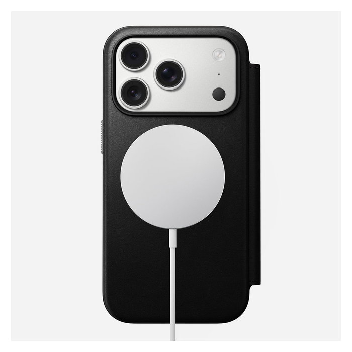 Nomad Modern Leather Folio para iPhone 17 Pro - Funda tipo libro con MagSafe, 3 bolsillos para tarjetas, Negro Nomad Modern Leather Folio para iPhone 17 Pro - Funda tipo libro con MagSafe, 3 bolsillos para tarjetas, Negro