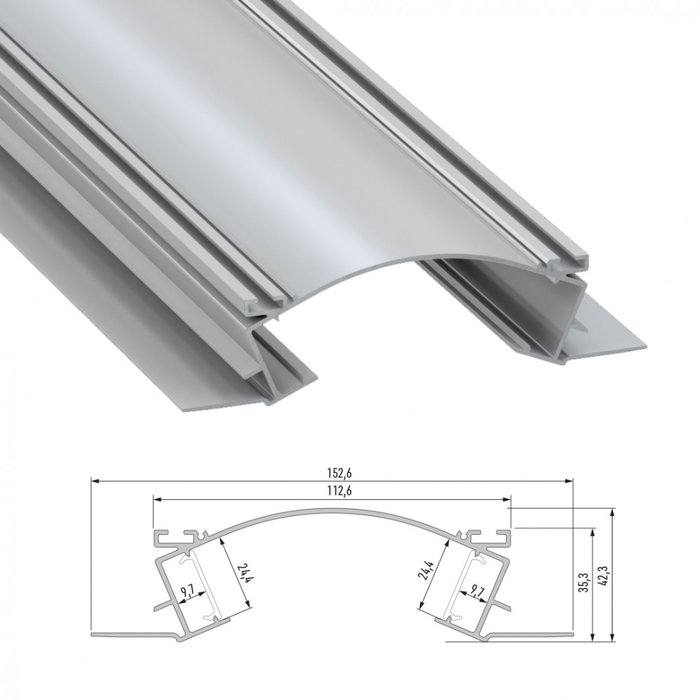 VEDA Perfil Aluminio 2,02m - Anodizado Plata