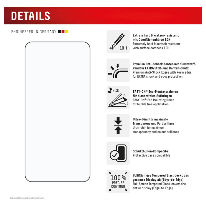Displex Full Cover Panzerglas 10H para Samsung Galaxy S24+ y S25+