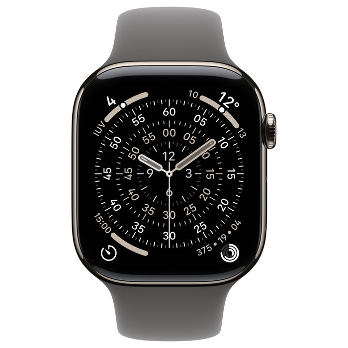 Apple Watch Series 11 GPS + Cellular 46 mm Caja Titanio Natural Correa Deportiva Gris Piedra M/L MFCX4ZRA