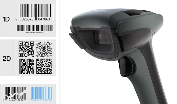 Safescan 350-BT Lector de códigos de barras inalámbrico 1D/2D CMOS Negro y Gris con soporte de carga