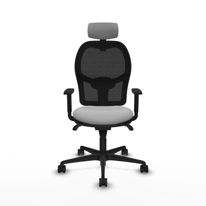 PIQUERAS Y CRESPO Silla de oficina Jorquera con mecanismo Sincro, Gris claro y Negro