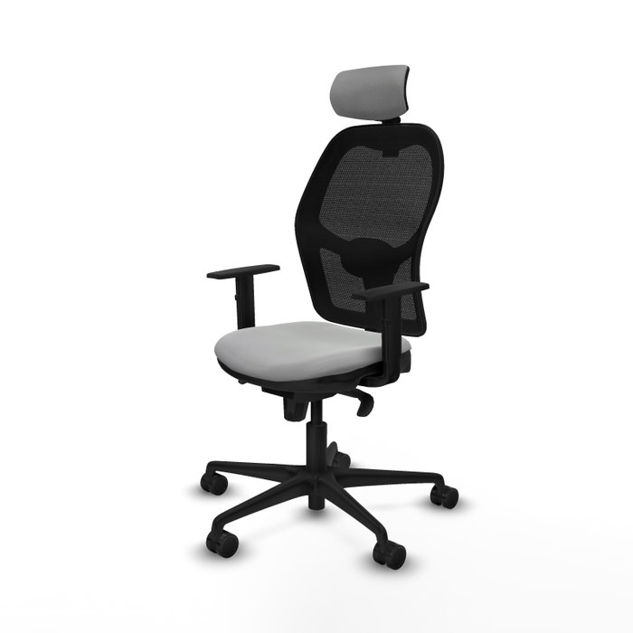 PIQUERAS Y CRESPO Silla de oficina Jorquera con mecanismo Sincro, Gris claro y Negro