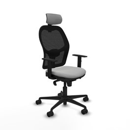 PIQUERAS Y CRESPO Silla de oficina Jorquera con mecanismo Sincro, Gris claro y Negro