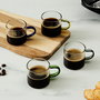 Home Deco Factory Taza Espresso con Asa Color Vidrio de Borosilicato 80ml