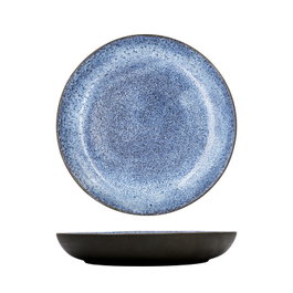 Summa Io Granilla Plato Hondo Coupe Azul-Negro 24 cm (Set de 6)