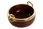 DKD Home Decor Bol de Acacia y Aluminio Marrón y Dorado 19x17x10 cm