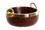 DKD Home Decor Bol de Acacia y Aluminio Marrón y Dorado 19x17x10 cm