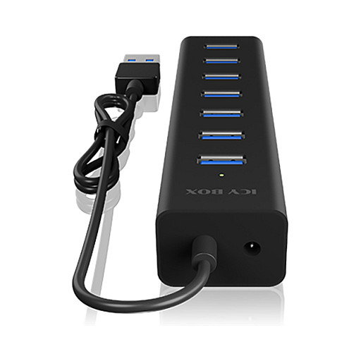 ICY BOX IB-HUB1700-U3 Concentrador USB Hub 7 Puertos USB 3.0 (5 Gbps) con Alimentación Externa, Color Negro, Aluminio, Plug & Play para Windows/Mac ICY BOX IB-HUB1700-U3 Concentrador USB Hub 7 Puertos USB 3.0 (5 Gbps) con Alimentación Externa, Color Negro, Aluminio, Plug & Play para Windows/Mac