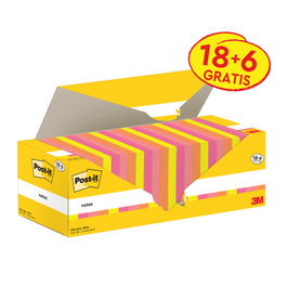 Post-It 7100317837 Pack 24 Blocs Notas Adhesivas 76x76mm 100 Hojas Colores Surtidos Caja Cartón