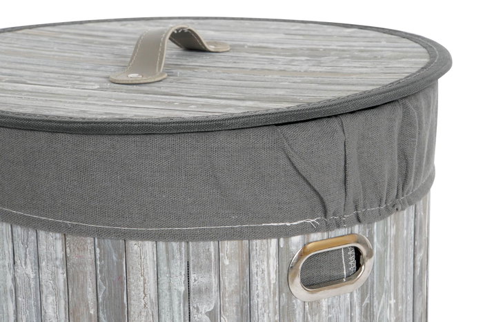 DKD Home Decor Set de 3 Cestas para la Ropa Gris y Blanco DKD Home Decor Set de 3 Cestas para la Ropa Gris y Blanco