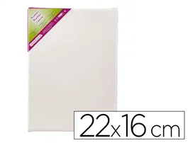 Liderpapel Lienzo de Algodón 100% para Pintura, 280 g/m², 22x16 cm, Bastidor con Grapas Traseras, Blanco sin Ácido