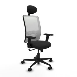 PIQUERAS Y CRESPO Silla de oficina Zulema con mecanismo Sincro, Negro y Blanco