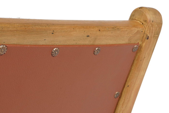 DKD Home Decor Butaca Colonial Marron Blanco Teca Piel 78 x 68 x 65 cm