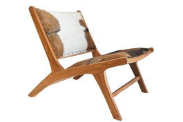 DKD Home Decor Butaca Colonial Marron Blanco Teca Piel 78 x 68 x 65 cm
