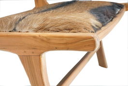 DKD Home Decor Butaca Colonial Marron Blanco Teca Piel 78 x 68 x 65 cm