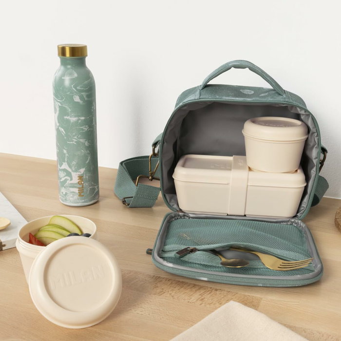 Milan Bolsa Isotérmica Porta Alimentos Serie Lava Verde con 3 Recipientes Milan Bolsa Isotérmica Porta Alimentos Serie Lava Verde con 3 Recipientes