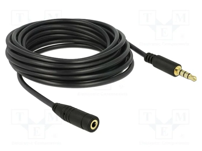 DeLOCK Cable de extensión de audio 3,5 mm 4 Pin macho a hembra 5 m negro DeLOCK Cable de extensión de audio 3,5 mm 4 Pin macho a hembra 5 m negro