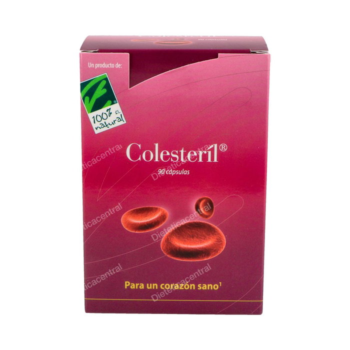 CIEN POR CIEN NATURAL Colesteril 90 Cápsulas - Complemento Natural con Arroz Rojo Fermentado Ecológico para el Colesterol - Con Monacolinas y Vitamina B1 CIEN POR CIEN NATURAL Colesteril 90 Cápsulas - Complemento Natural con Arroz Rojo Fermentado Ecológico para el Colesterol - Con Monacolinas y Vitamina B1