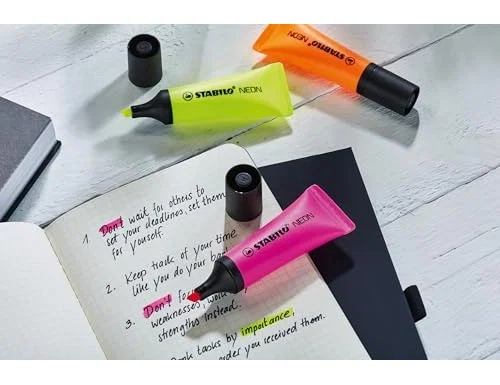 Stabilo Marcador Fluorescente Rosa Neón de 2 a 5 mm (Pack de 10)