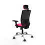 PIQUERAS Y CRESPO Silla de oficina Yunquera con Mecanismo Sincro, Rosa y Negro