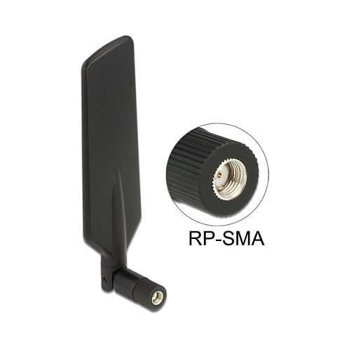 DeLOCK Antena LTE Dualband WLAN 1-4 dBi RP-SMA negra DeLOCK Antena LTE Dualband WLAN 1-4 dBi RP-SMA negra