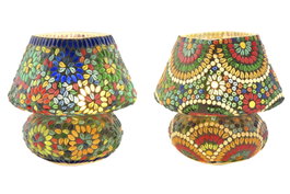 DKD Home Decor Lámpara de Sobremesa de Cristal Mandal, Surtido de 2