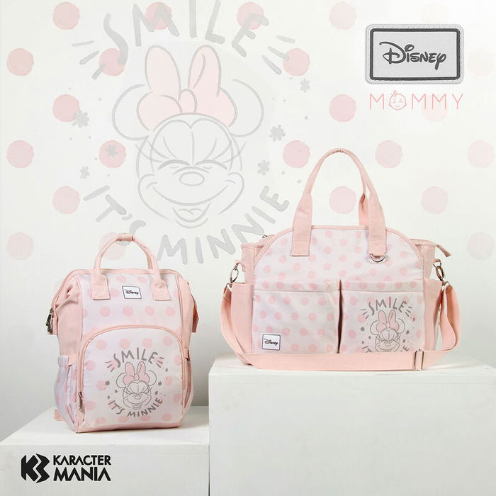 Disney Minnie Mouse Mochila Mommy Dear Maternidad Bebé Salmón Repelente Líquidos Bolsillo Térmico 20L