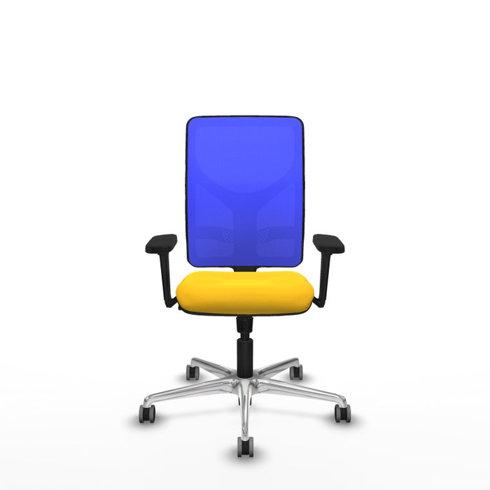 PIQUERAS Y CRESPO Silla de oficina Motilla con mecanismo Sincro, Azul y Amarillo