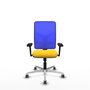 PIQUERAS Y CRESPO Silla de oficina Motilla con mecanismo Sincro, Azul y Amarillo