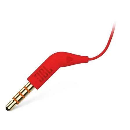 JBL Auriculares Intrauditivos T110 con Micrófono para Móvil, Cable Jack 3.5mm, Color Rojo