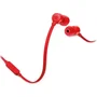 JBL Auriculares Intrauditivos T110 con Micrófono para Móvil, Cable Jack 3.5mm, Color Rojo