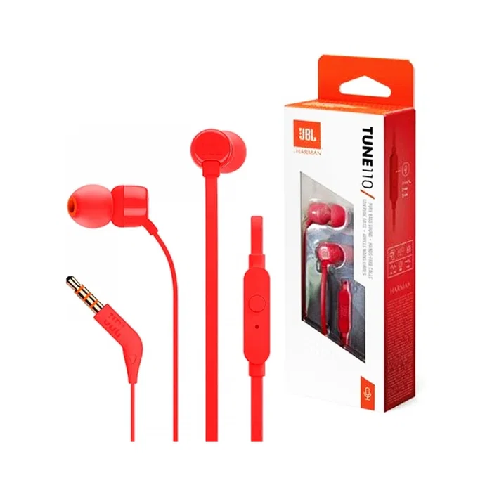 JBL T110 Auriculares Intrauditivos con Micrófono Rojo