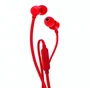 JBL T110 Auriculares intraaurales alámbricos con micrófono para llamadas/música, color rojo, conector Jack 3.5 mm