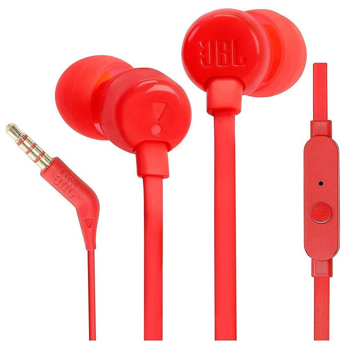 JBL TUNE110 Auriculares Intrauditivos Rojos con Micrófono
