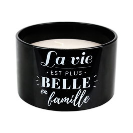 Home Deco Factory Bol Con Vela 3 Mechas Une Famille Decorativo Aroma Fresco 13cm