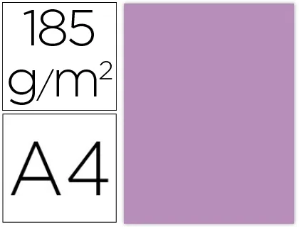 Guarro Cartulina Malva Din A4 185g - 50 unidades