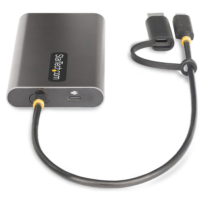 StarTech Adaptador USB-C a HDMI Doble (USB-C o A a 2x HDMI) - 4K 60Hz, 100W PD Passthrough, Cable de 30cm - DL6950