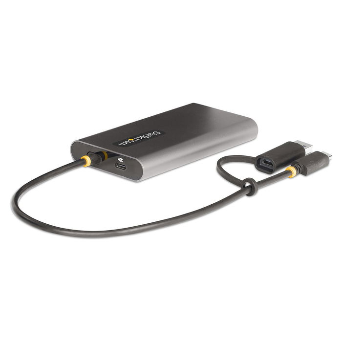 StarTech Adaptador USB-C a HDMI Doble (USB-C o A a 2x HDMI) - 4K 60Hz, 100W PD Passthrough, Cable de 30cm - DL6950