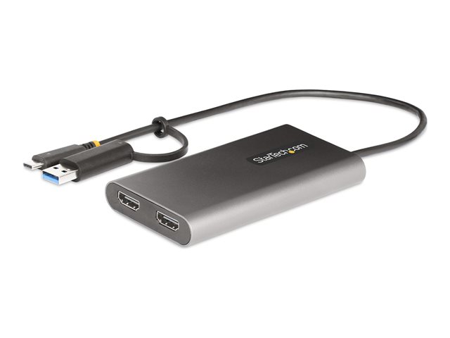Startech Adaptador USB-C a HDMI Doble - USB Tipo C a 2 Monitores HDMI - 4K 60Hz PD 100W 30cm