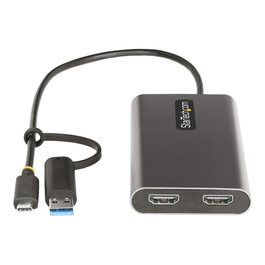 Startech Adaptador USB-C a HDMI Doble - USB Tipo C a 2 Monitores HDMI - 4K 60Hz PD 100W 30cm