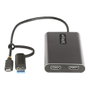 Startech Adaptador USB-C a HDMI Doble - USB Tipo C a 2 Monitores HDMI - 4K 60Hz PD 100W 30cm