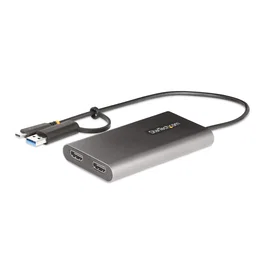 StarTech.com Adaptador Gráfico USB-C a HDMI Dual 109B-USBC-HDMI - 2 Monitores 4K 60Hz, DisplayLink, PD 100W, 30cm, Compatible con macOS M1/M2/M3, Windows, Chrome OS